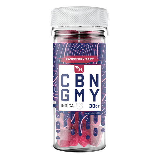 AGFN CBN GUMMY: RASPBERRY TART INDICA (1500MG) - PUFFS AND GIGGLES