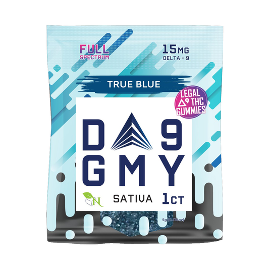 A GIFT FROM NATURE DELTA-9 SINGLE SATIVA GUMMY 50CT BOX: TRUE BLUE - PUFFS AND GIGGLES